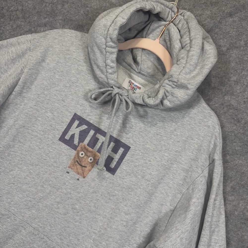Kith Treats x Cinnamon Toast Crunch Hoodie Mens Sz M Gray Pocket